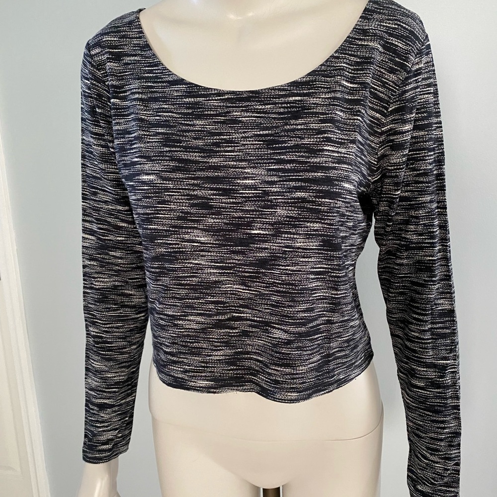 Divided by H&M Marl Grey Long-Sleeved Crop Top